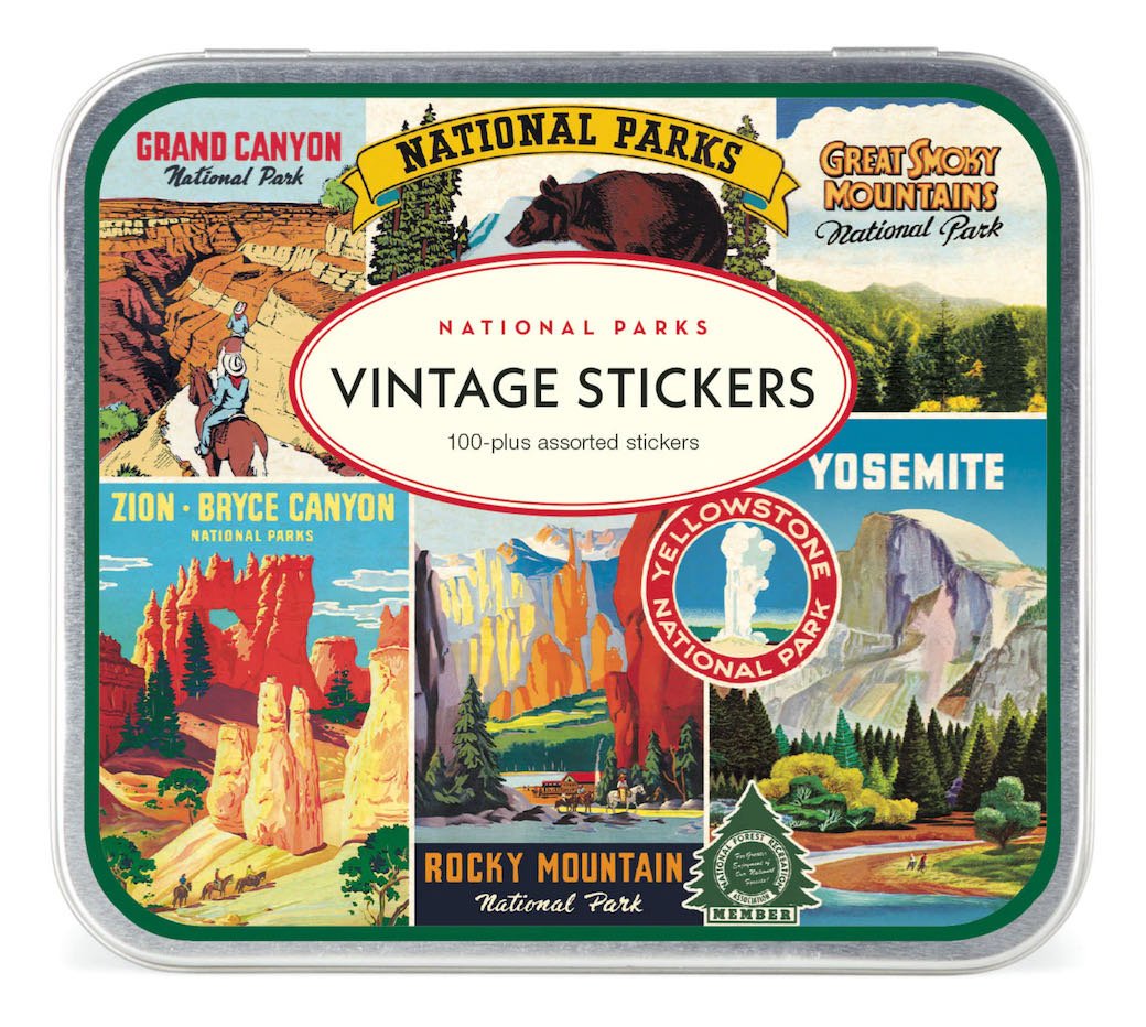 Set of 100+ Vintage-Style National Parks Adhesive Stickers - Marmalade Mercantile
