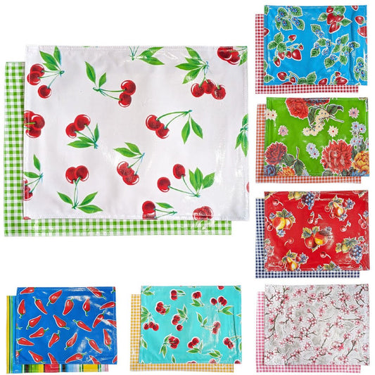 Set of 2 Reversible Oilcloth Place Mats - Choice of Style - Marmalade Mercantile