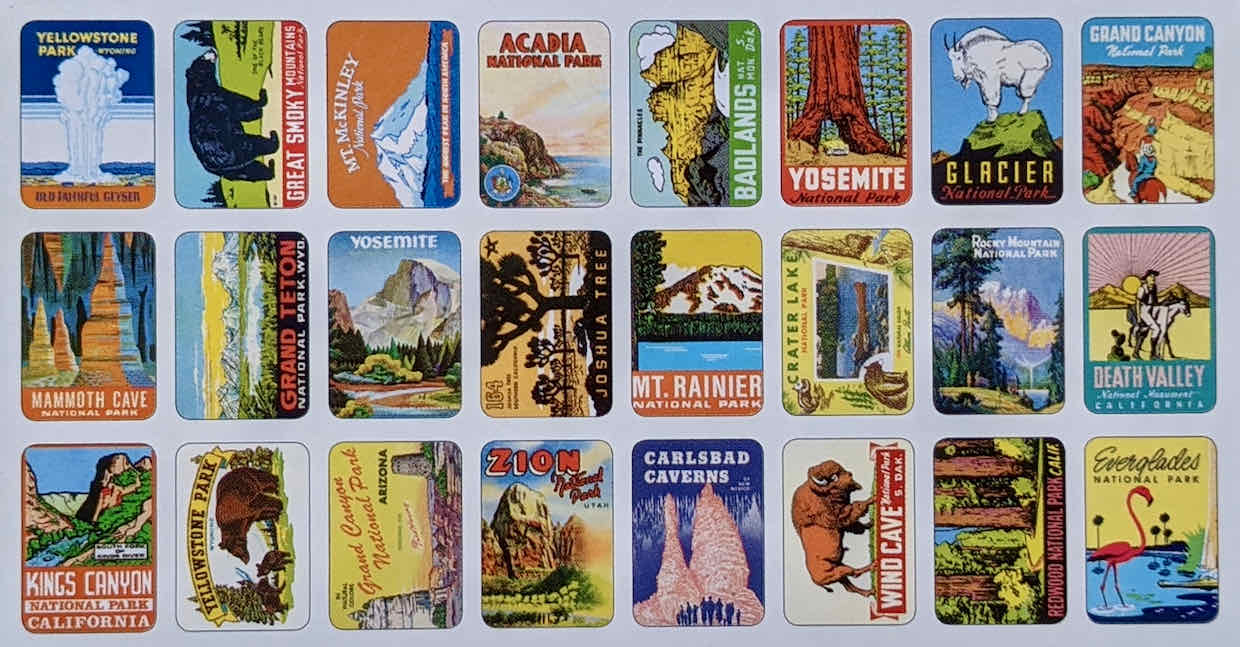 Set of 24 Assorted National Parks Magnets - Marmalade Mercantile