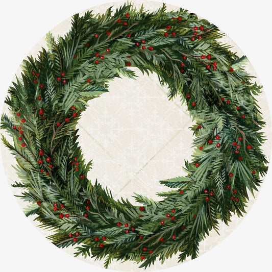 Set of 24 Christmas Wreath Paper Place Mats - Marmalade Mercantile