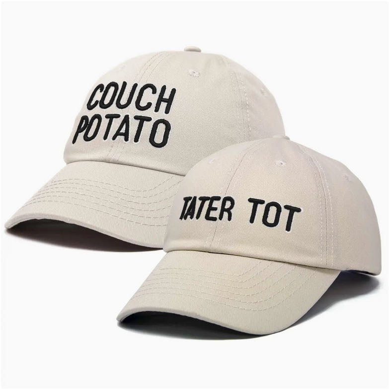 Set of Father/Son Ball Caps Couch Potato Tater Tot - Marmalade Mercantile