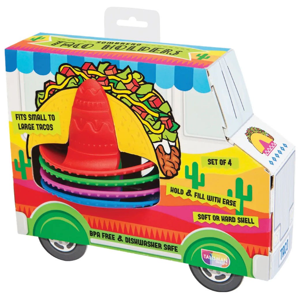 Set of Four Multi-color Sombrero Taco Holders - Marmalade Mercantile