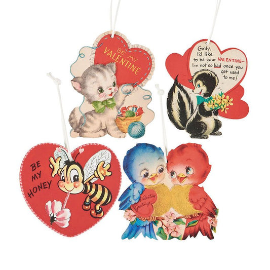 Set of Four Vintage-Style Valentine Ornaments - Marmalade Mercantile