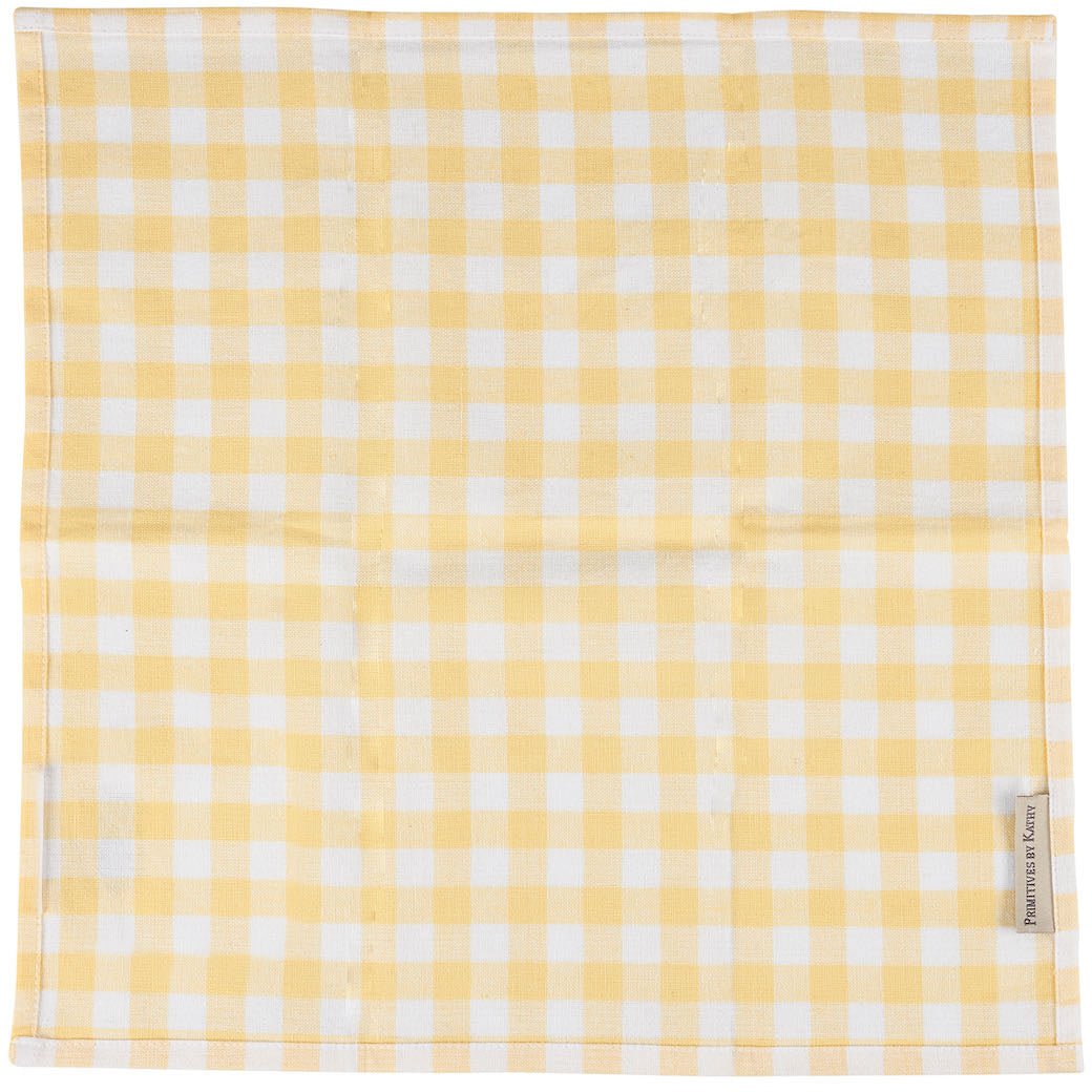 Set of Four Yellow Gingham Cloth Napkins - Marmalade Mercantile