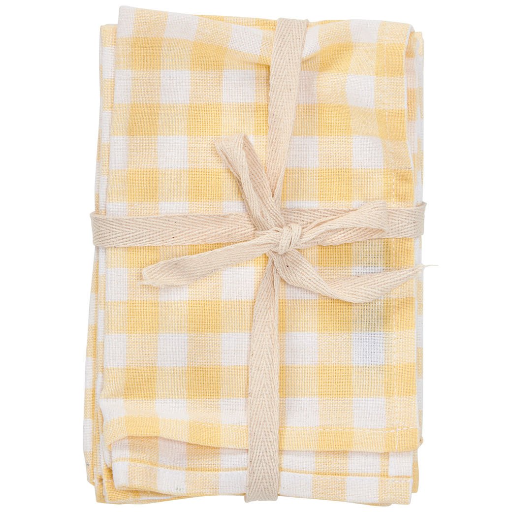 Set of Four Yellow Gingham Cloth Napkins - Marmalade Mercantile