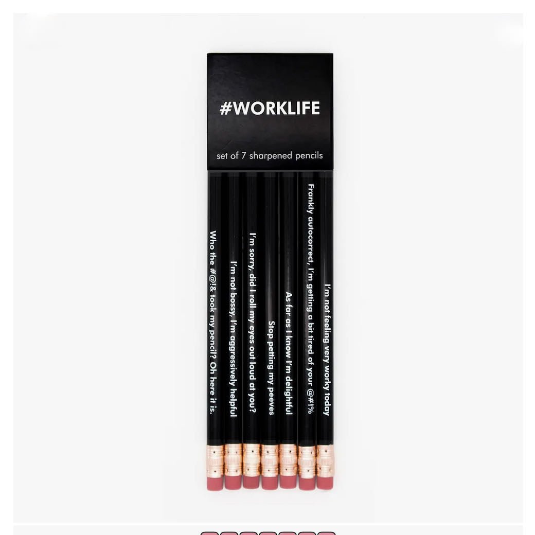 Set of Seven Hilarious Worklife Pencils - Marmalade Mercantile