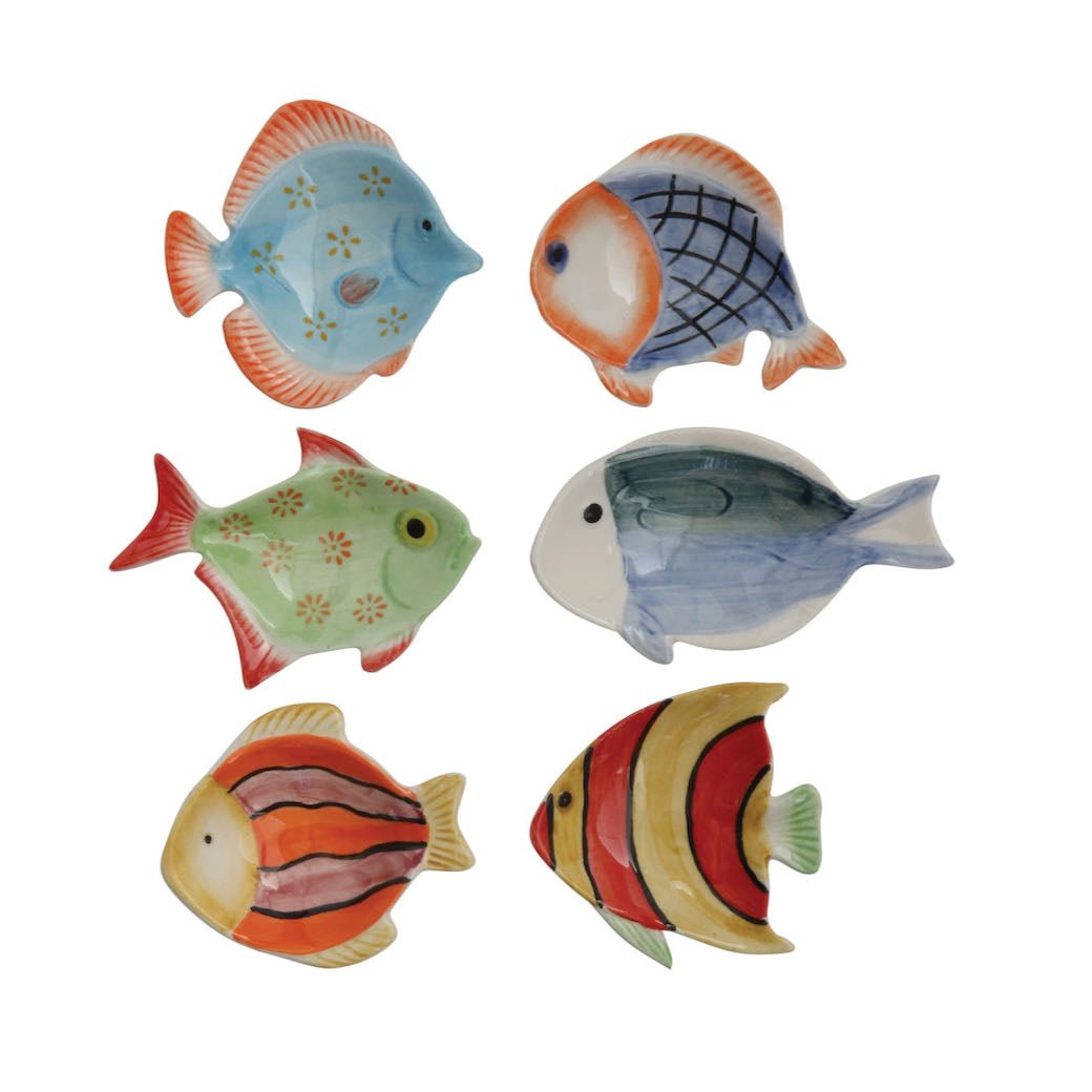 Set of Six Tiny Fish-Shaped Pinch Dishes - Marmalade Mercantile