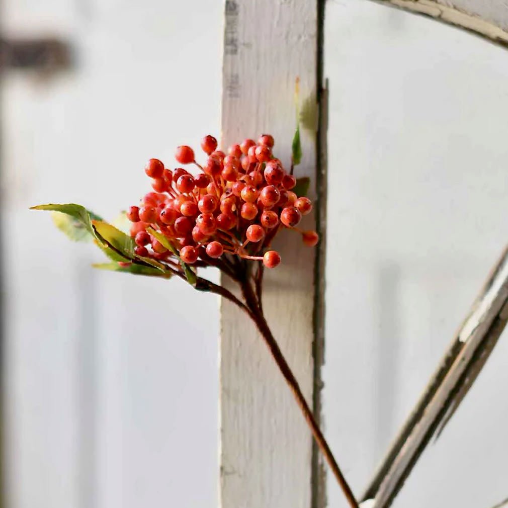 Set of Three Autumn Orange Clutch Berry Stems - Marmalade Mercantile