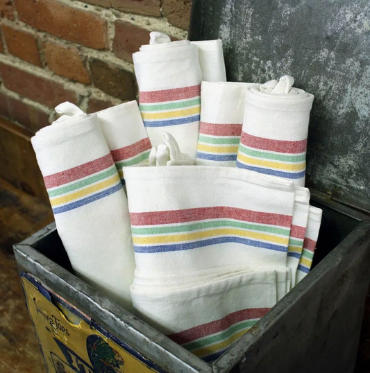 Set of THREE Farmhouse Striped Kitchen Towels - Marmalade Mercantile