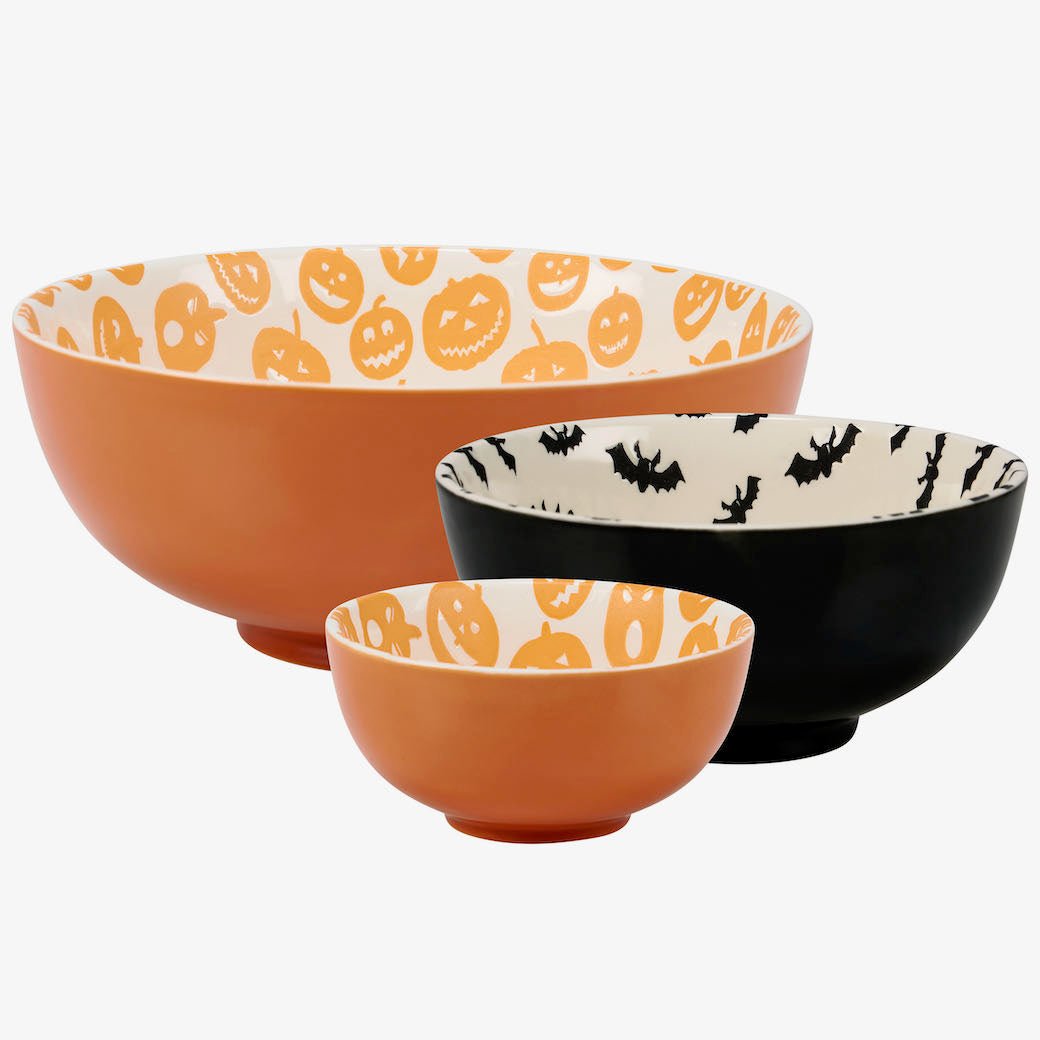 Set of Three Stoneware Halloween Bowls - Marmalade Mercantile