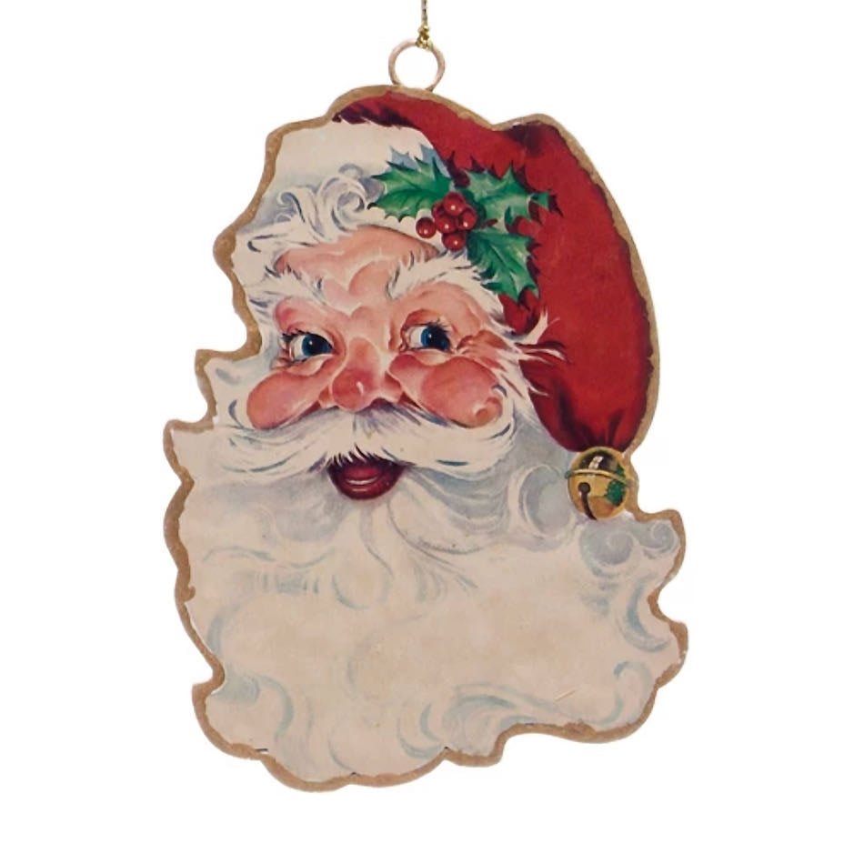 Set of Three Vintage-Style Santa Face Ornaments - Marmalade Mercantile