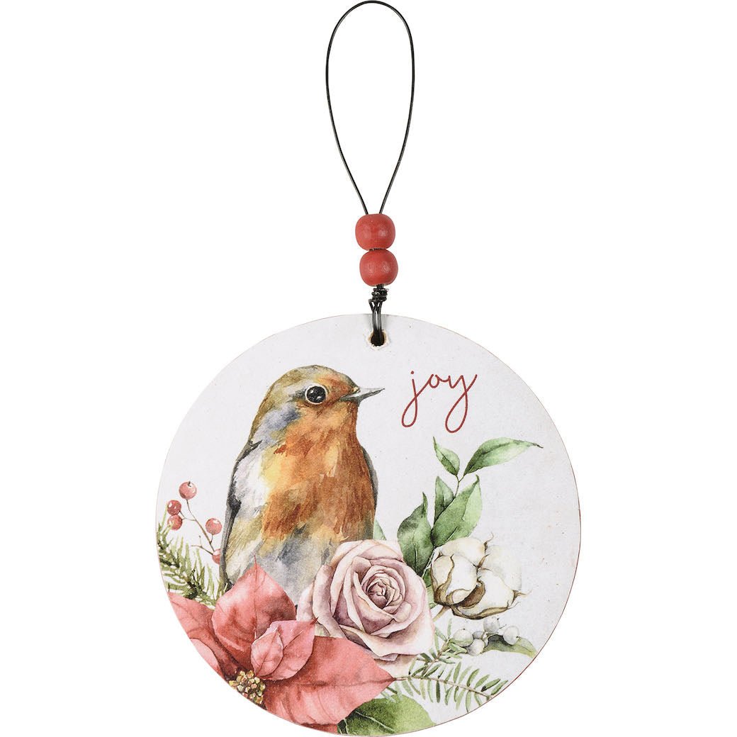 Set of Three Wooden Bird Ornaments Joy Peace Hope - Marmalade Mercantile