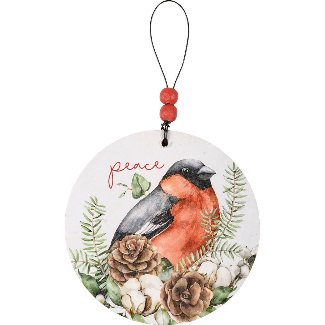 Set of Three Wooden Bird Ornaments Joy Peace Hope - Marmalade Mercantile