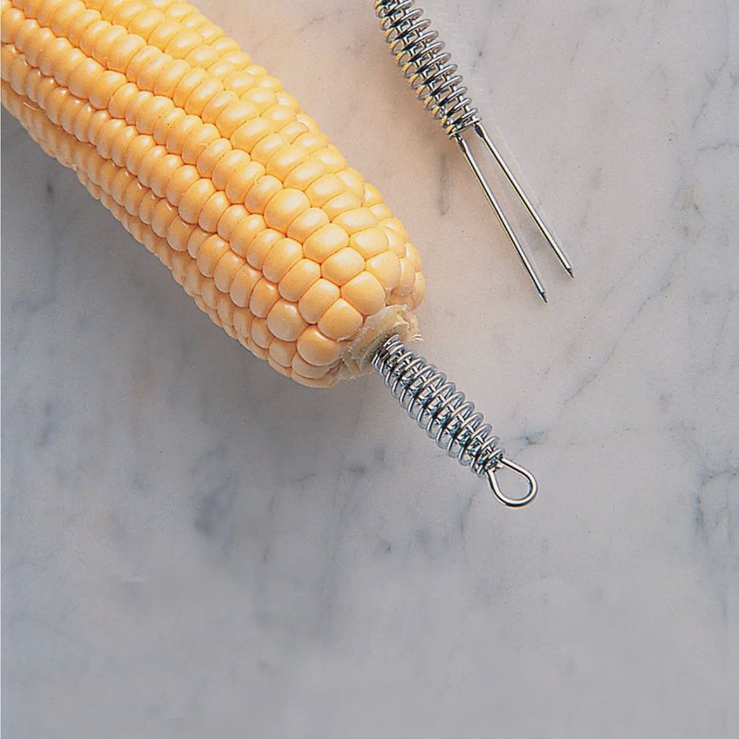 Set of Twelve Little Chrome Steel Corn on the Cob Picks - Marmalade Mercantile