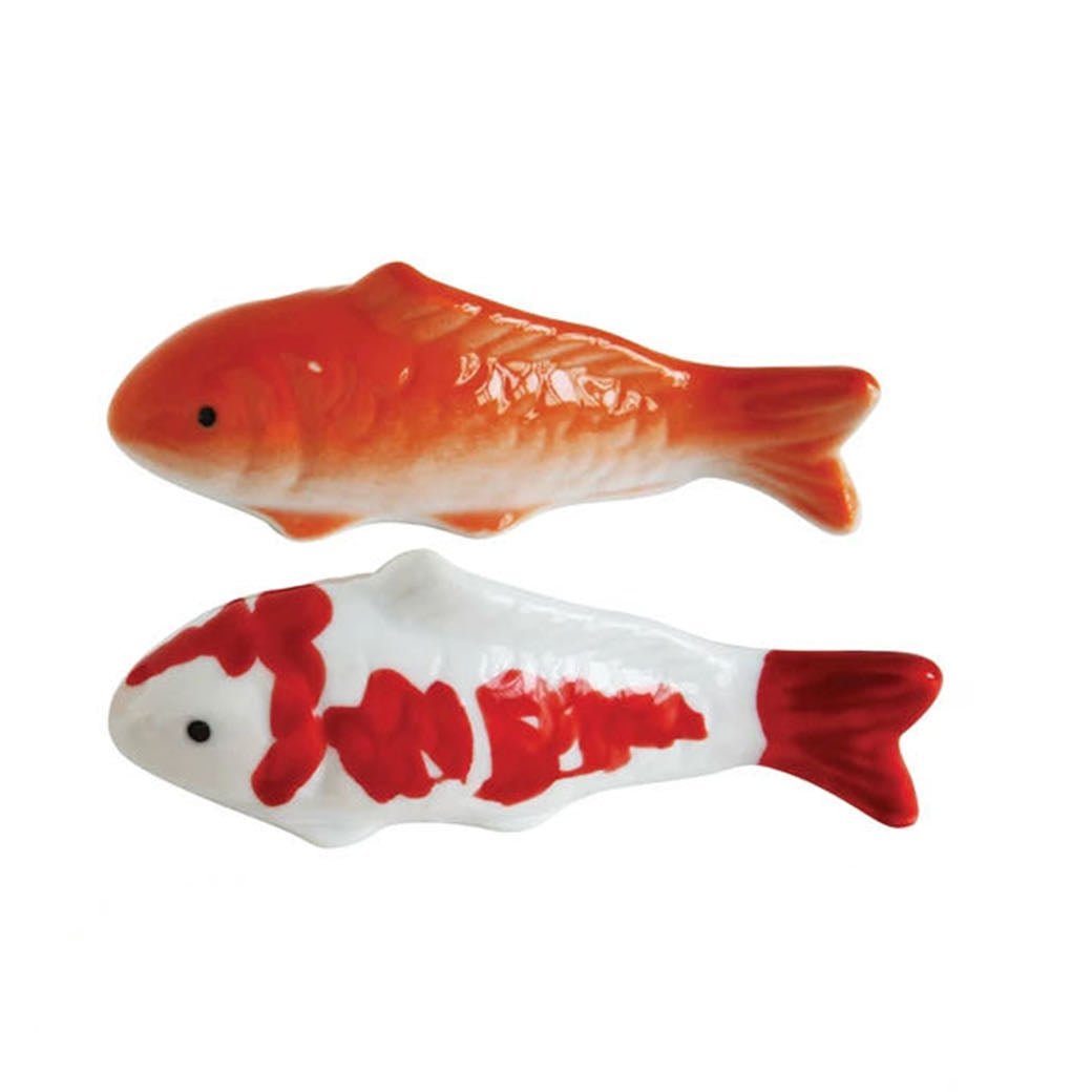Set of Two 4” Floating Stoneware Goldfish - Marmalade Mercantile