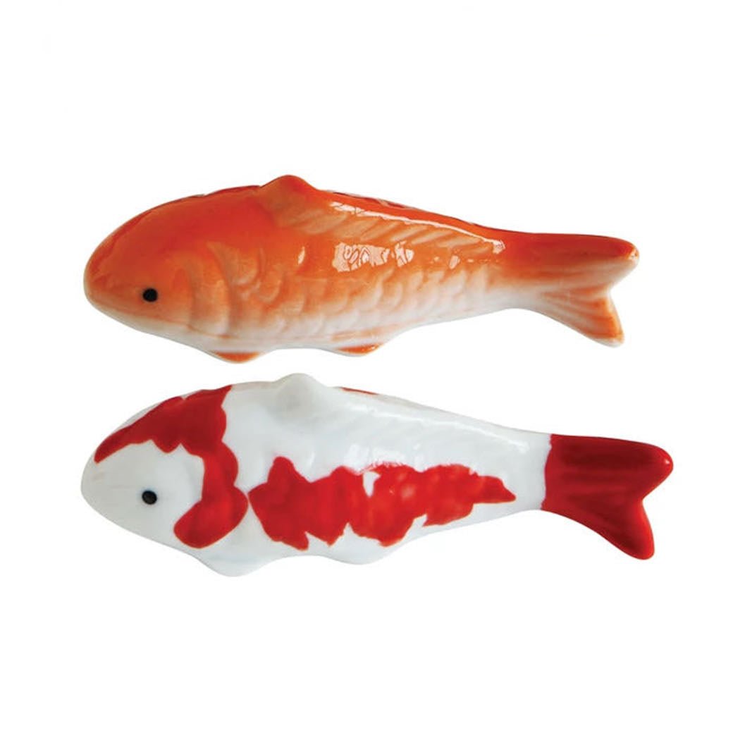 Set of Two 4” Floating Stoneware Goldfish - Marmalade Mercantile
