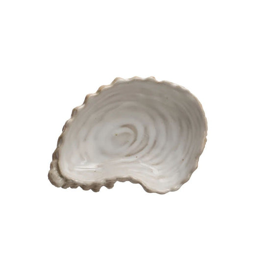 Set of Two Little Stoneware Oyster Shell Dishes - Marmalade Mercantile
