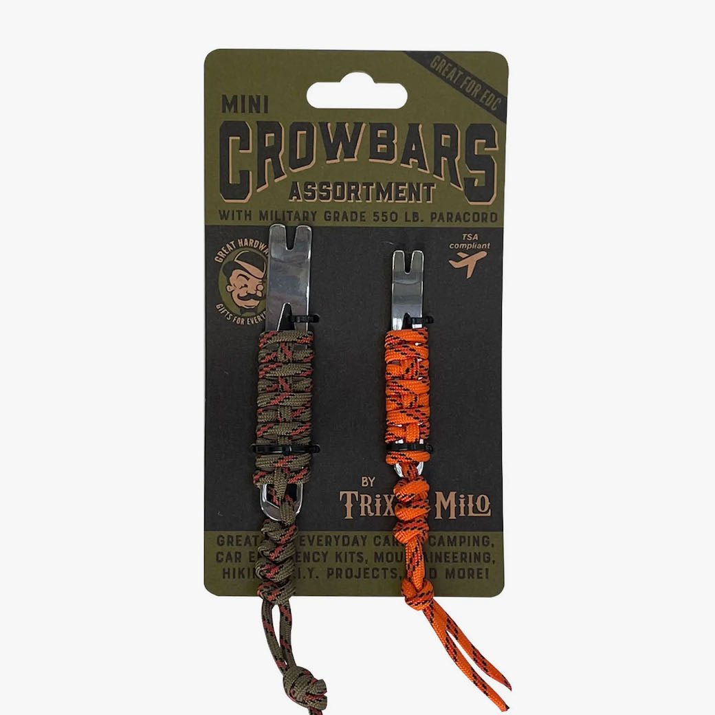 Set of Two Mini Crowbars with Paracord Wraps - Marmalade Mercantile