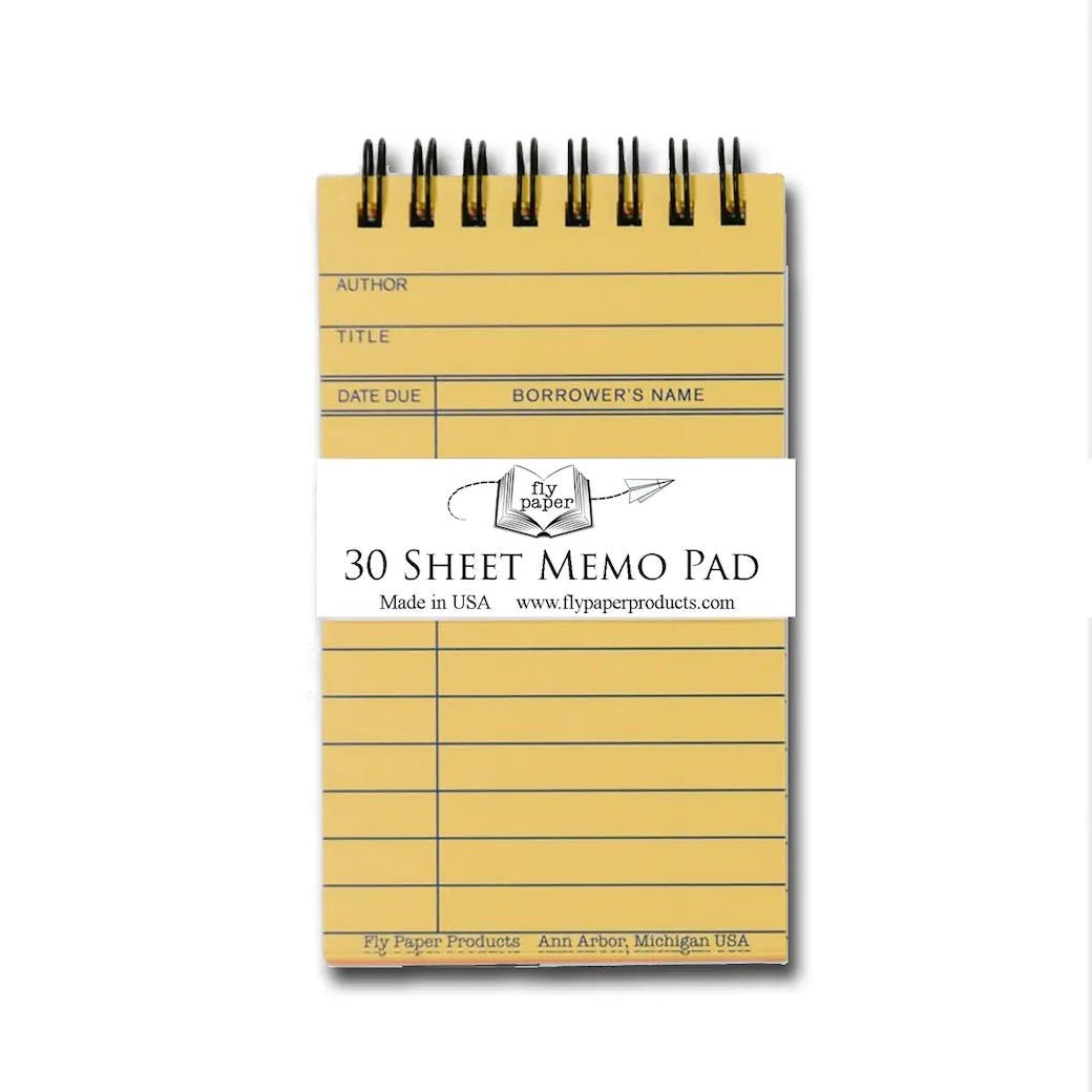 Set of TWO Nostalgic Library Card Due Date Memo Pads - Marmalade Mercantile