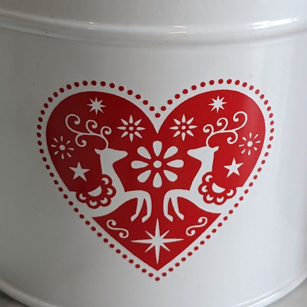 Set of Two Small Decorative Holiday Buckets w Scandi Design - Marmalade Mercantile