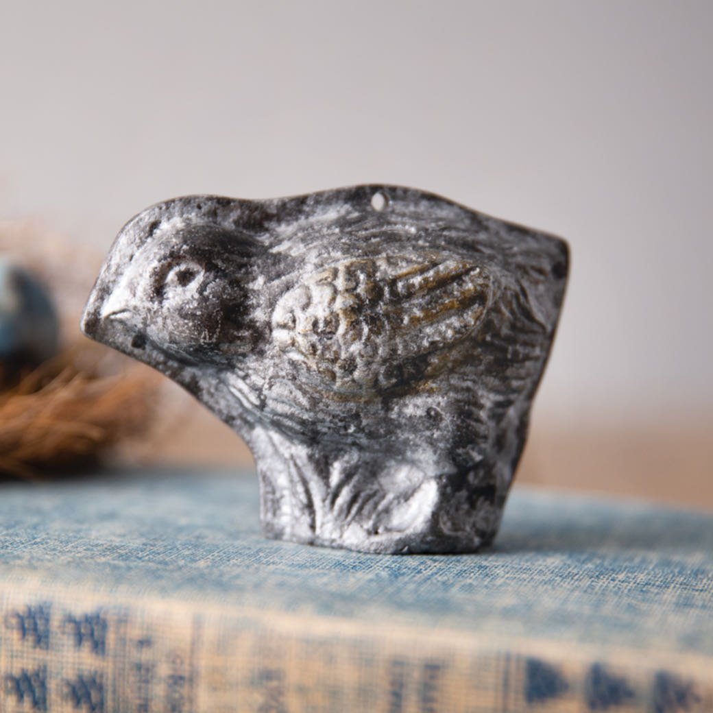 Set of Two Small Vintage-Style Chick Faux Chocolate Mold Ornaments - Marmalade Mercantile