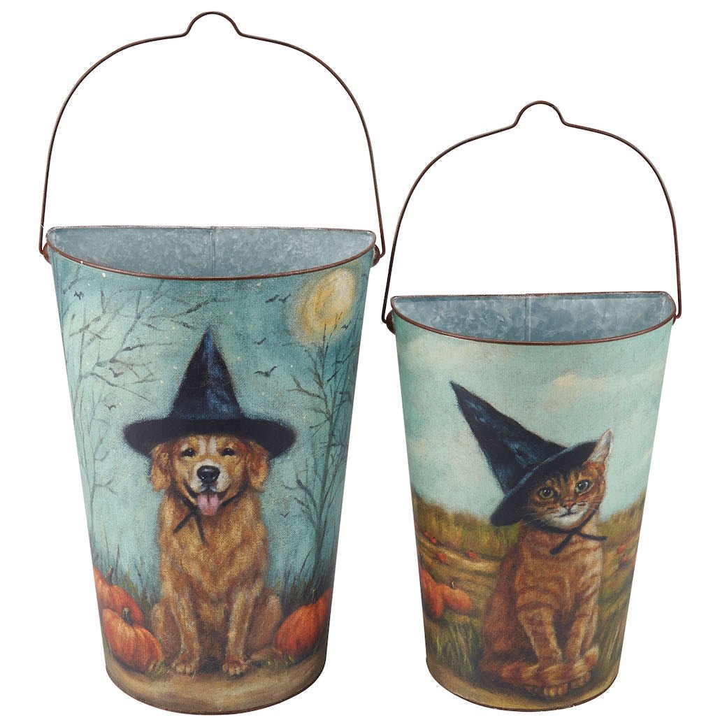 Set of Two Spooky Friends Halloween Wall Buckets - Marmalade Mercantile