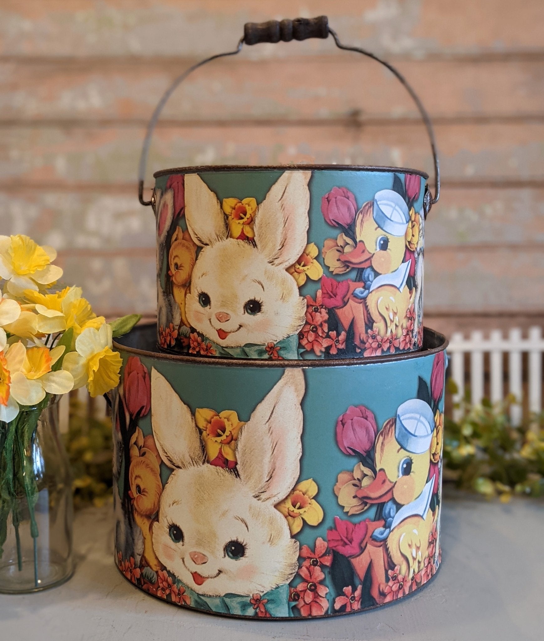Set of Two Vintage-Style Easter Buckets - Marmalade Mercantile