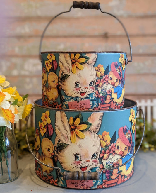 Set of Two Vintage-Style Easter Buckets - Marmalade Mercantile