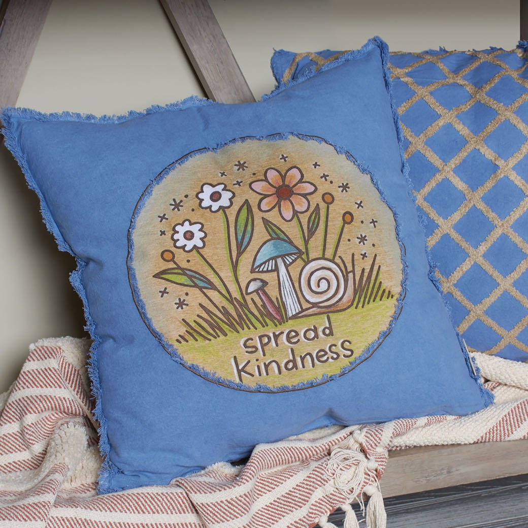 Spread Kindness Accent Pillow with Mushrooms - Marmalade Mercantile