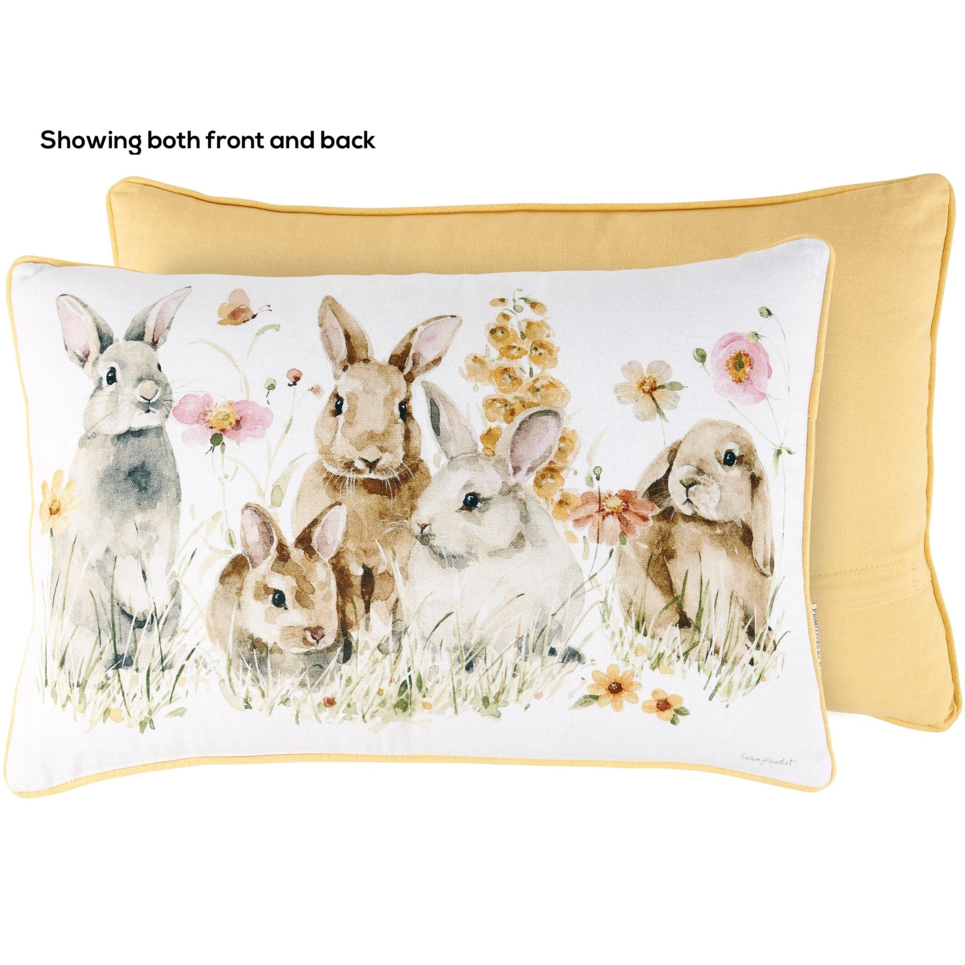 Springtime Bunnies & Flowers Accent Pillow - Marmalade Mercantile