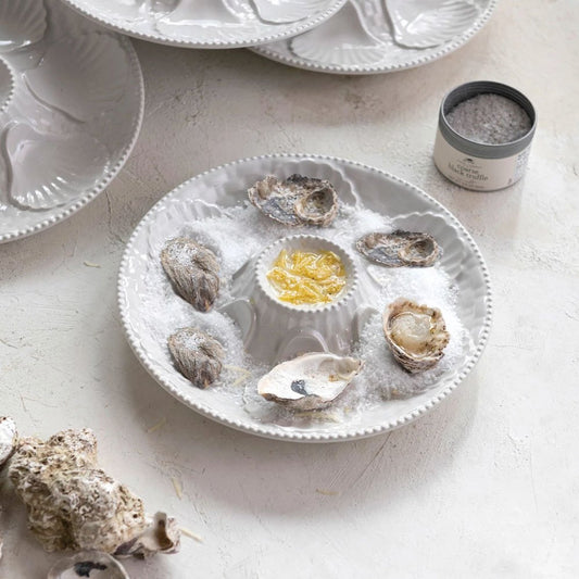 Stoneware Oyster Plate in White - Marmalade Mercantile