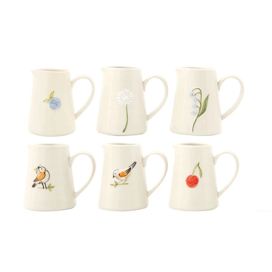 Stoneware Springtime Hand-Painted Creamers CHOICE of Six Styles - Marmalade Mercantile