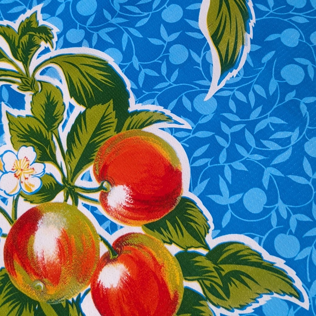 Summer Fruit Oilcloth Tablecloth Choice of Color and Size - Marmalade Mercantile