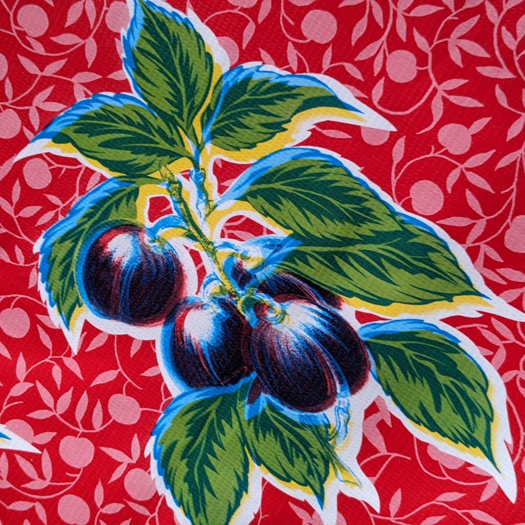 Summer Fruit Oilcloth Tablecloth Choice of Color and Size - Marmalade Mercantile