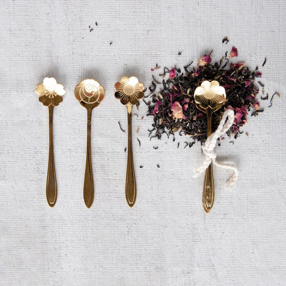 Trio of Small Flower Shaped Condiment or Jam Spoons - Marmalade Mercantile