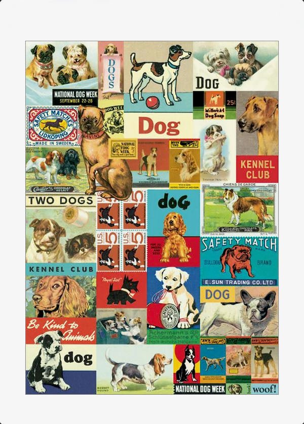 Vintage Dog Breeds Collage Art Poster + Hanging Kit - Marmalade Mercantile