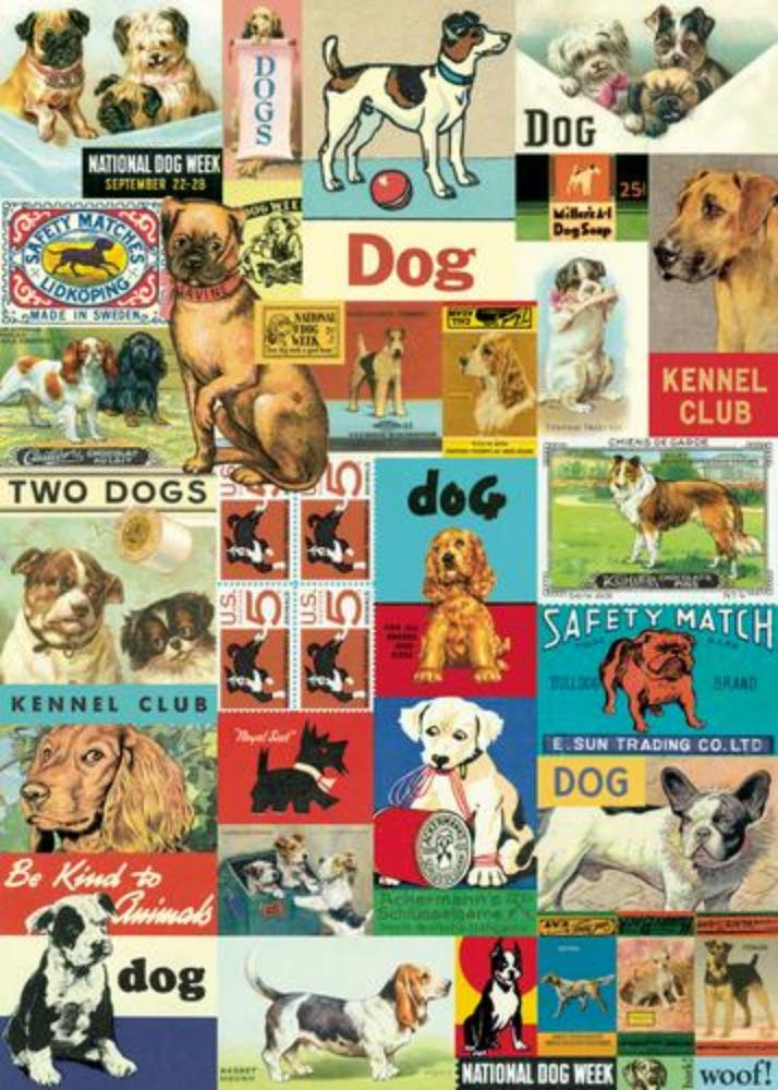 Vintage Dog Breeds Collage Art Poster + Hanging Kit - Marmalade Mercantile
