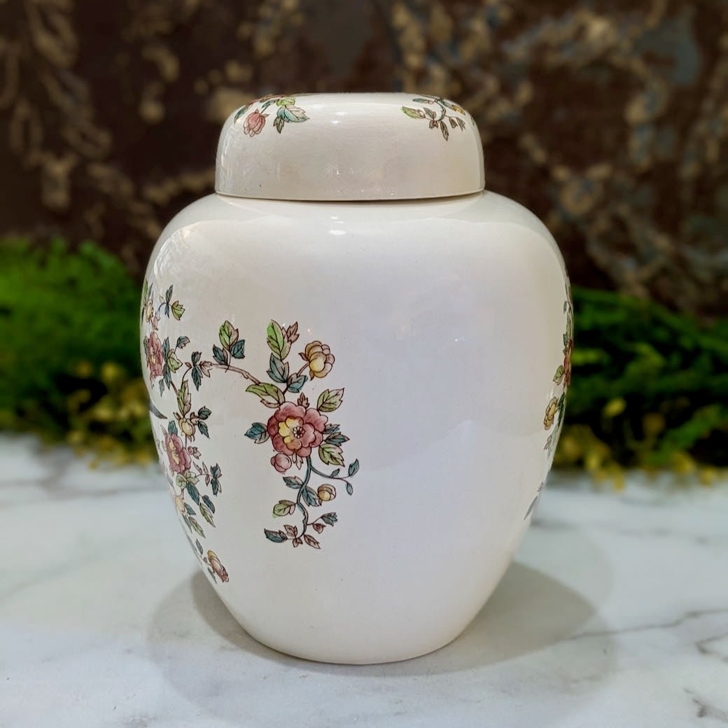 Vintage English Crown Devon Ginger Jar with Lid - Marmalade Mercantile