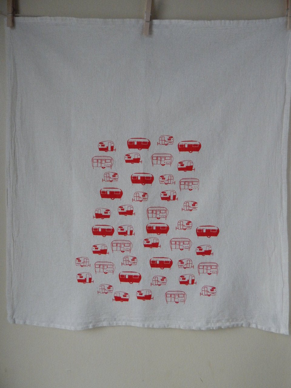 Vintage Red Travel Trailers Flour Sack Tea Towel - Marmalade Mercantile