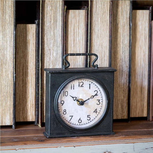 Vintage-Style Battery Operated Bookshelf Clock - Marmalade Mercantile