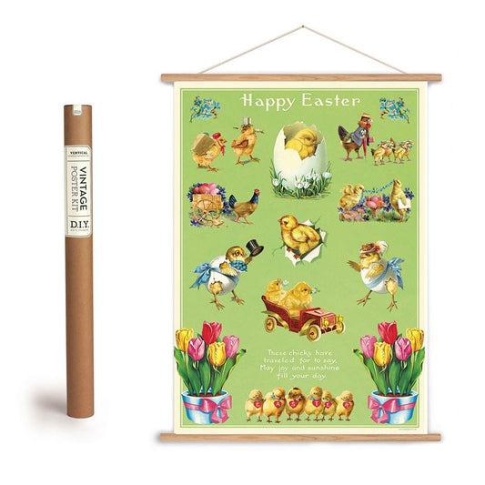 Vintage-Style Happy Easter Art Poster + Hanging Kit - Marmalade Mercantile