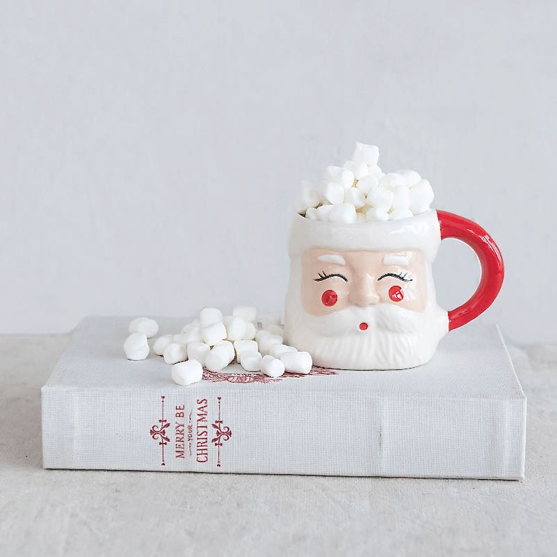 Vintage - Style Stoneware Christmas Santa Mug - Marmalade Mercantile