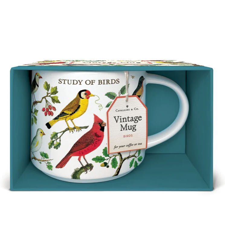 Vintage Style Study of Birds Mug 14 oz. - Marmalade Mercantile