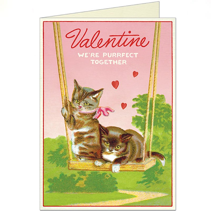 We're Purrfect Together Vintage-Style Kittens Valentine Card - Marmalade Mercantile