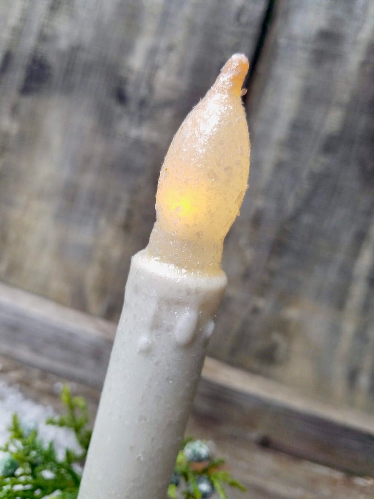 Winter White LED Battery Taper Candle with Clear Glitter - Marmalade Mercantile