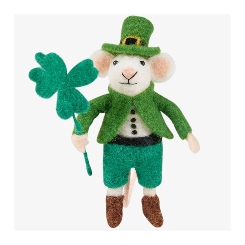 Wool Felt St. Patrick’s Day Leprechaun Mouse Critter - Marmalade Mercantile