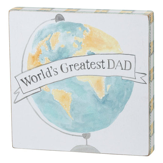 World's Greatest Dad Block Sign for Father's Day - Marmalade Mercantile