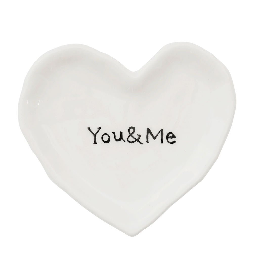 You & Me Heart-Shaped Ceramic Ring Dish - Marmalade Mercantile