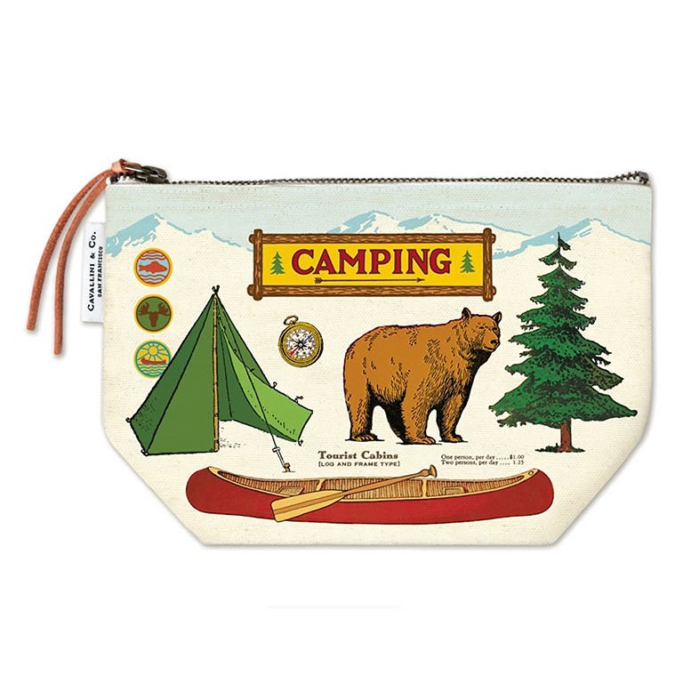 Zippered Pouch Vintage Camping Pattern - Marmalade Mercantile
